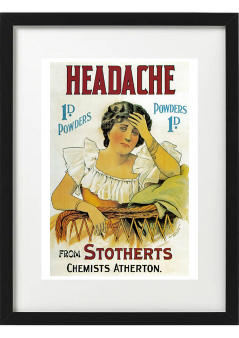Headache Powder Vintage Poster Famed Wall Art A3