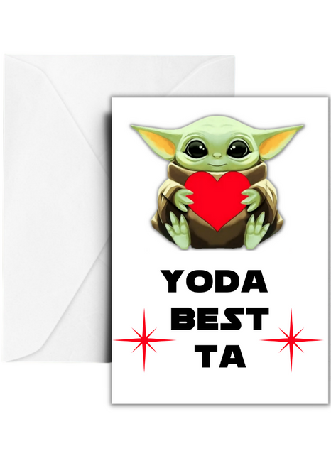 Baby Yoda Best Teaching Assistant Greetings Card