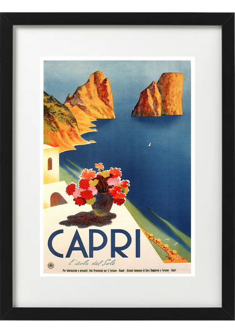 Capri Vintage Travel Poster Famed Wall Art A3