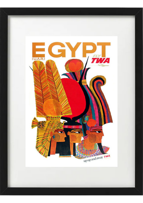 TWA Egypt Vintage Travel Poster Famed Wall Art A3