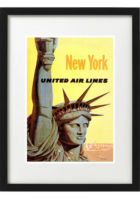 New York Air Lines Vintage Travel Poster Famed Wall Art A3