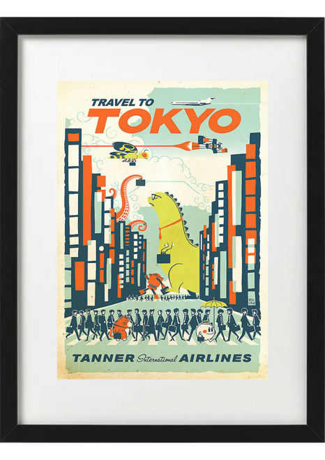 Tokyo Vintage Travel Poster Famed Wall Art A3