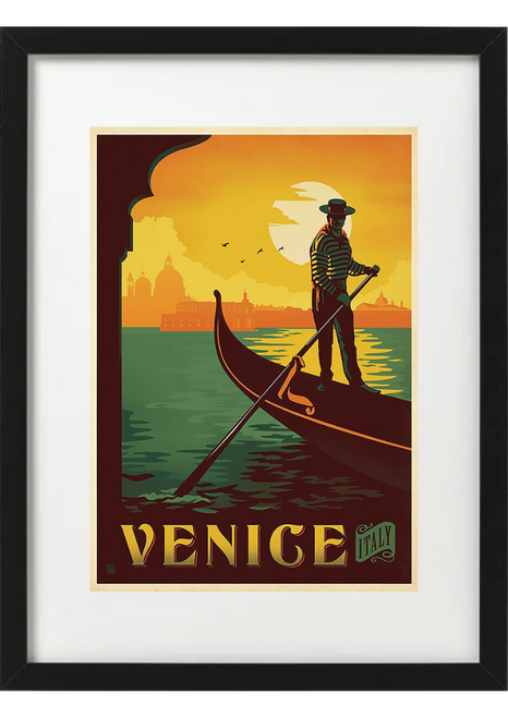 Venice Italy Vintage Travel Poster Famed Wall Art A3