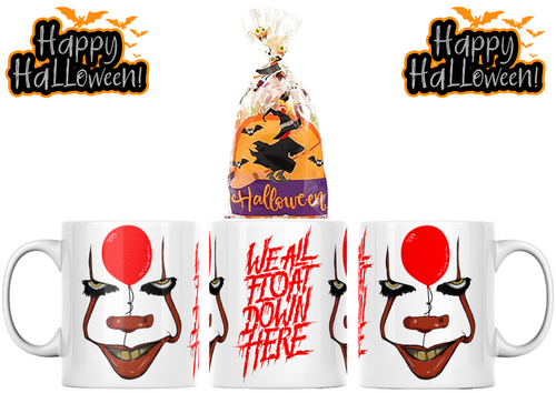 IT Pennywise We All Float Halloween Goody Mug Set