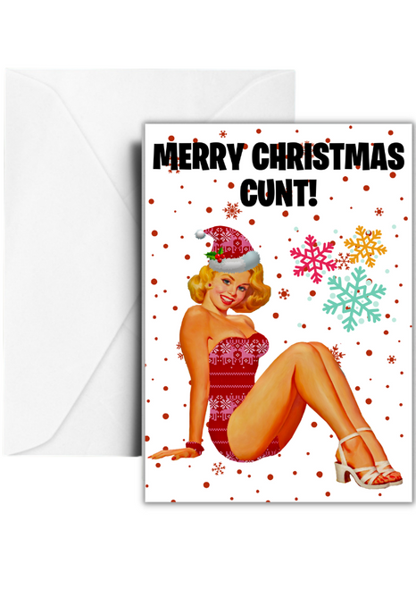 Merry Christmas Cunt Retro Christmas Card