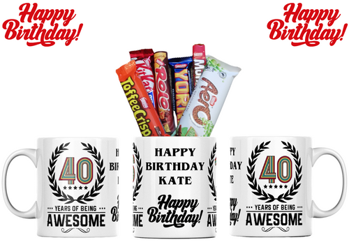 40 Years Of Being Awesome 40th Birthday Chocolate Gift Mug