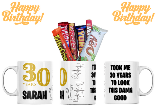 Personalised 30th Birthday Look This Good Chocolate Mug