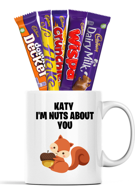 Personalised I'm Nuts About You Chocolate Valentines Gift Mug