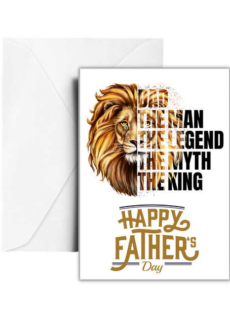 Dad The Myth The Legend Lion Fathers Day Card