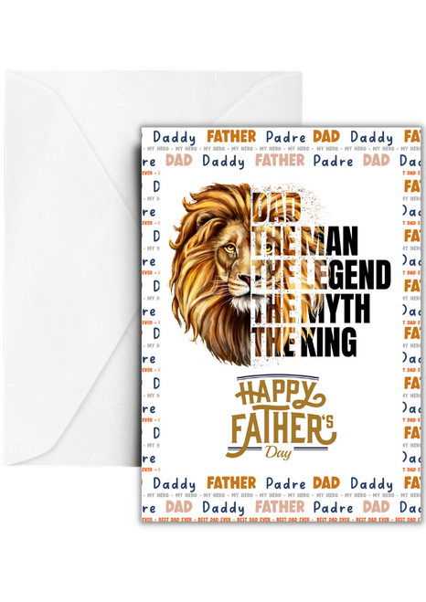 Dad The Myth The Legend Lion  Fathers Day Card