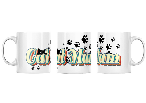 Cat Mum Cat Meow Paws Mug