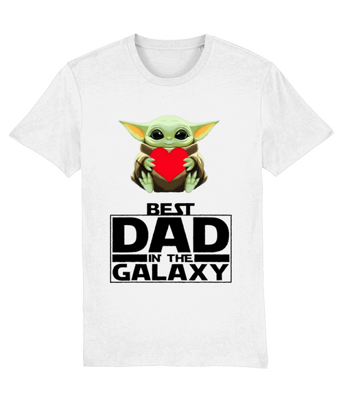 Baby Yoda Best Dad In The Galaxy Fathers Day White T Shirt