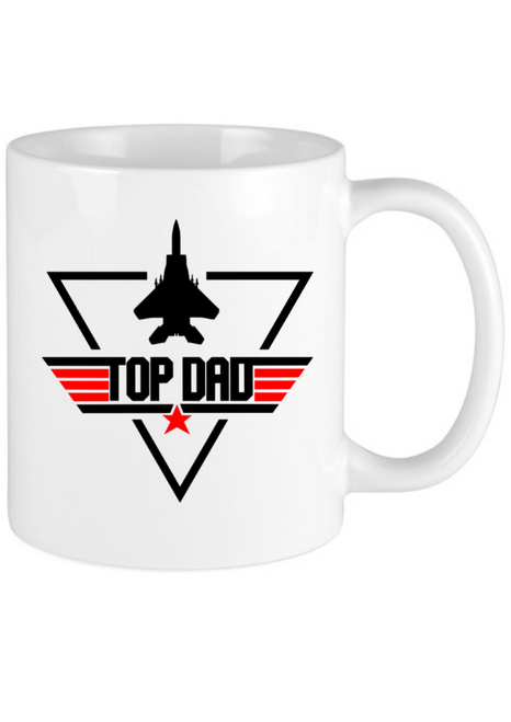 Top Gun Top Dad Logo Fathers Day Mug