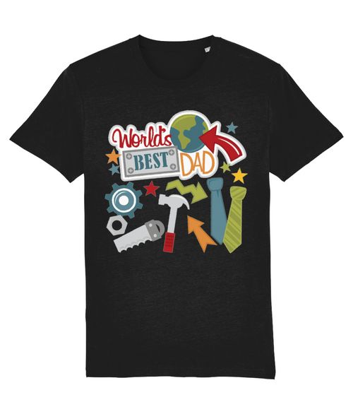 Worlds Best Dad Tools Fathers Day Black T Shirt