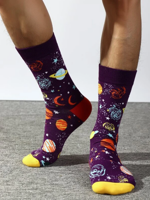 Men's Space & Planets Socks Novelty Gift Socks