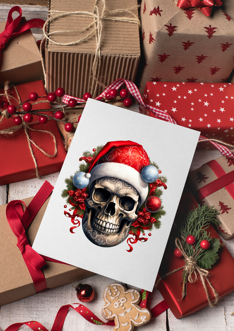 Skull Santa Gothic Christmas Card