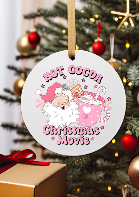 Pink Hot Coco Christmas Movie Ceramic Christmas Tree Decorations