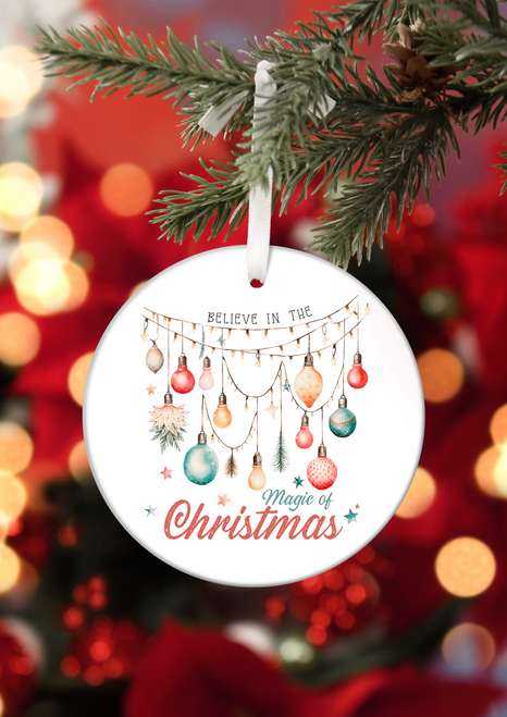 Believe In The Magic Of Christmas Ceramic Christmas Tree Decorations