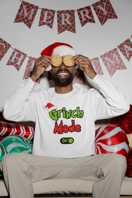 The Grinch Grinch Mode On Christmas Jumper White Sweatshirt