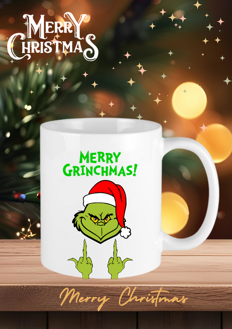 The Grinch Merry Grinchmas Middle Finger Mug Christmas Mug