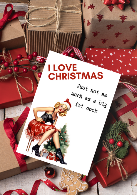 I Love Christmas But Not As Much As A Big Fat Cock Christmas Card