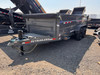P.J. Trailers 2027 DM 83"X16' Low Profile Dump Trailer | Tandem Axle 14K, 36" Tall Sides, 7 GA Floors, Hydraulic Jack, Locking Box, 2 Way Spreader Gate, Slide In Ramps