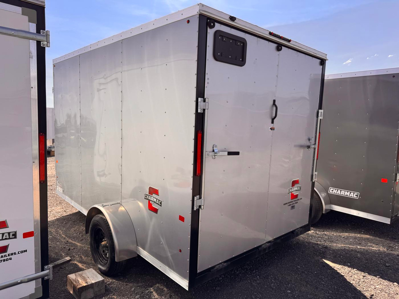 Charmac 2024 Atlas 7'X12' V-Nose Cargo Trailer | Single Axle 3.5k Plus Package, Rear Ramp Door