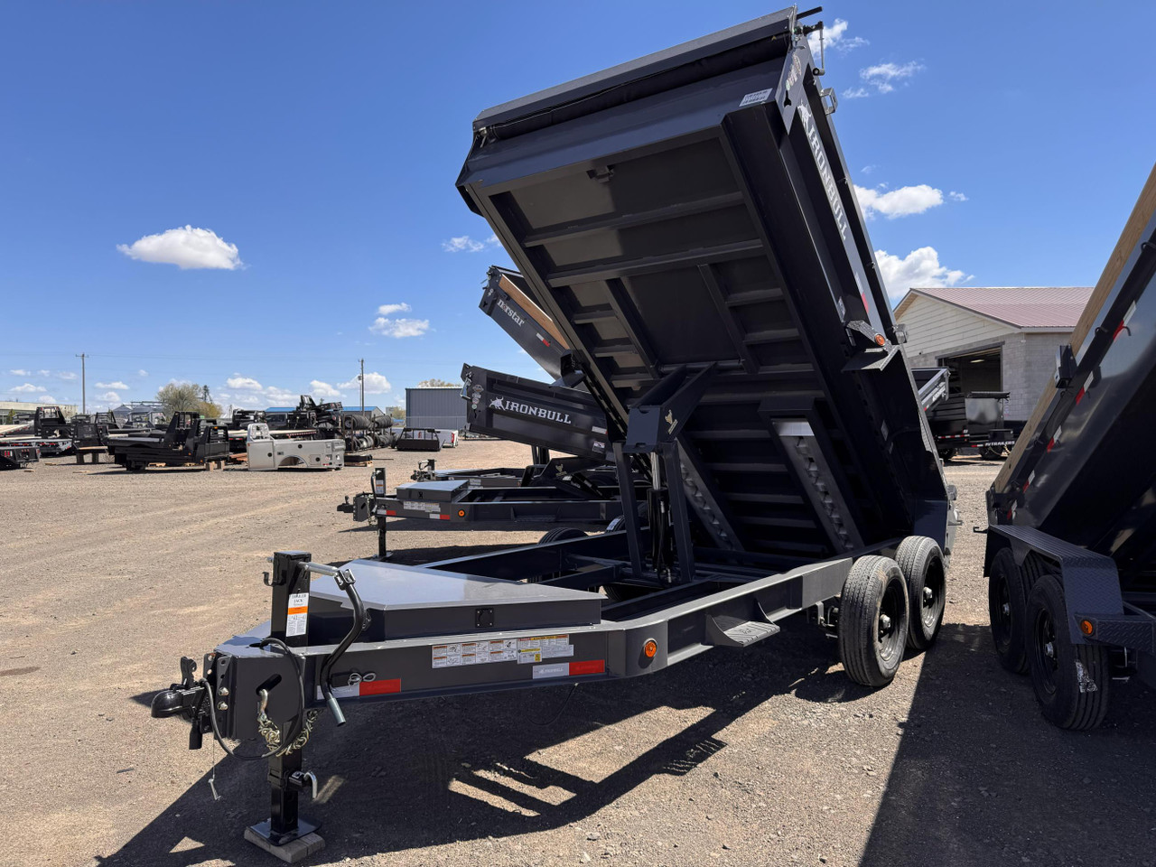 Iron Bull 2026 DWB 83"X14' Scissor Dump Trailer | Tandem Axle 7k 24" Sides, Slide In Ramps, 2 Way Gate