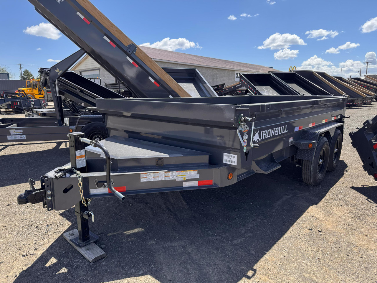 Iron Bull 2026 DWB 83"X14' Scissor Dump Trailer | Tandem Axle 7k 24" Sides, Slide In Ramps, 2 Way Gate