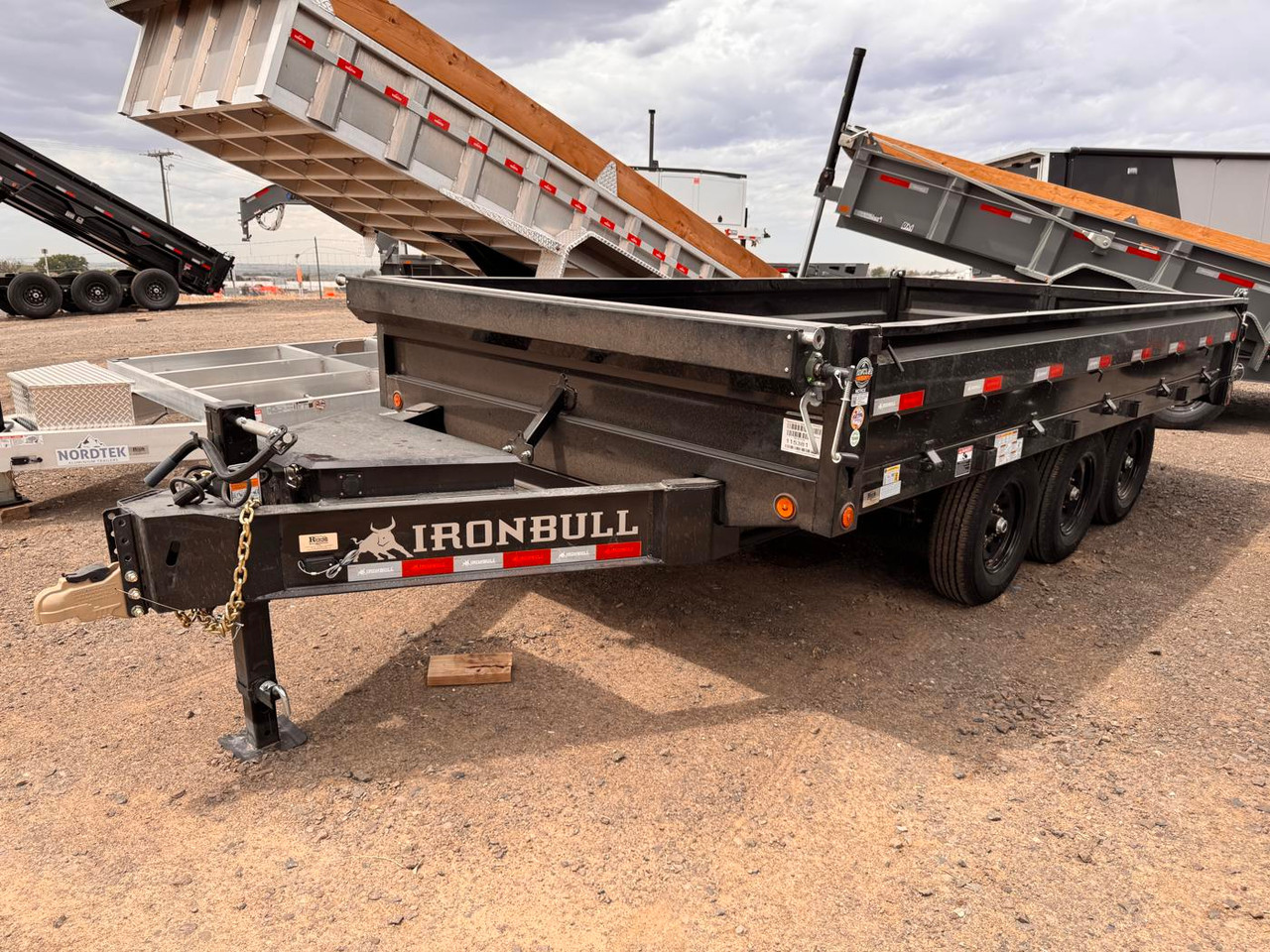 Iron Bull 2026 DDP 96"X16' Deckover Dump Trailer | Triple Axle 7k 18" Fold Down Sides, Aluminum Ramps