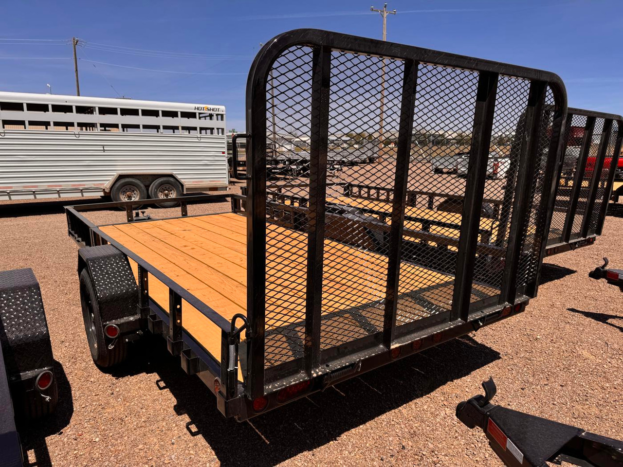 P.J. 2026 U7 77"X14' Utility Trailer | Single Axle 3.5k ATV Side Ramps, Steel Diamond Plate Fenders 4" Spring Assisted Rar Rampgate