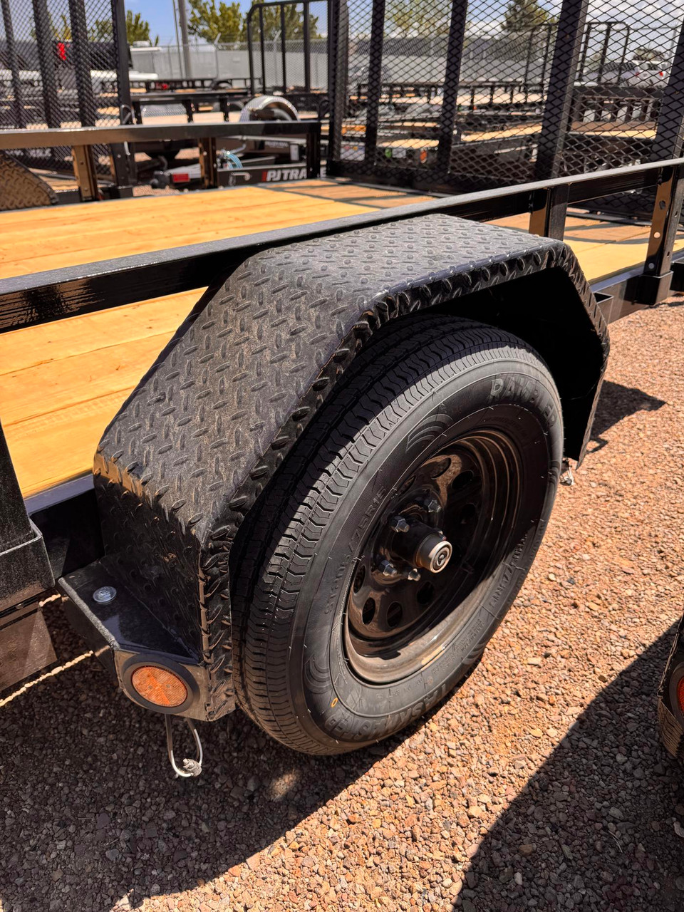 P.J. 2026 U7 77"X14' Utility Trailer | Single Axle 3.5k ATV Side Ramps, Steel Diamond Plate Fenders 4" Spring Assisted Rar Rampgate