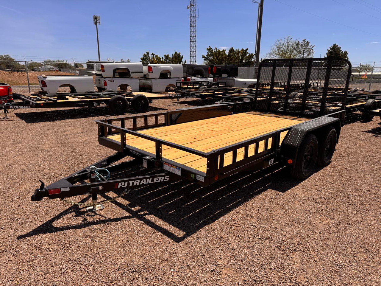 P.J. 2026 UL 83"X14' Utility Trailer | Tandem Axle 3.5k ATV Side Ramps, Steel Diamond Plate Fenders 4" Spring Assisted Rar Rampgate
