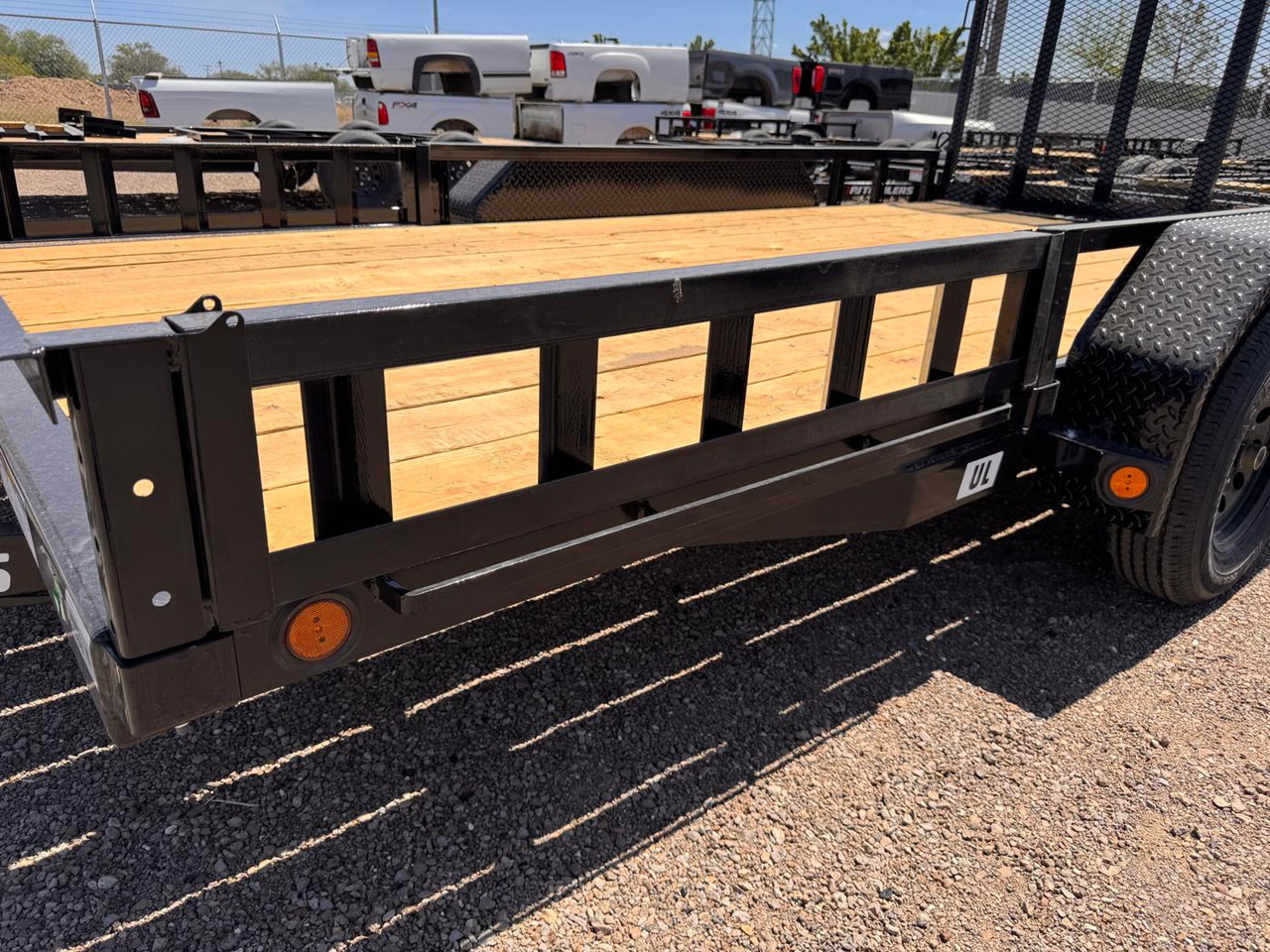 P.J. 2026 UL 83"X14' Utility Trailer | Tandem Axle 3.5k ATV Side Ramps, Steel Diamond Plate Fenders 4" Spring Assisted Rar Rampgate
