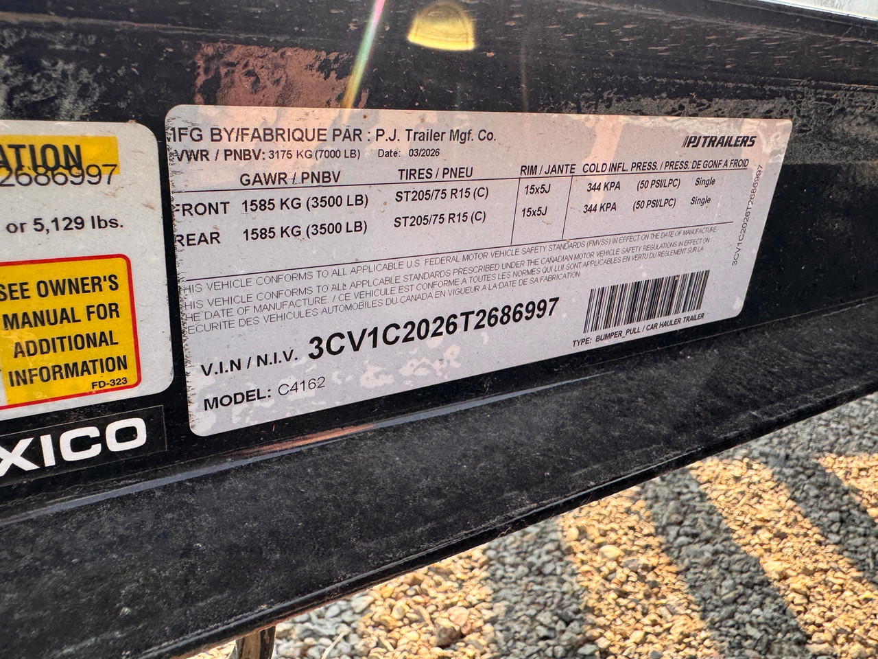 P.J. Trailers 2026 C4 84"X16' Car Hauler Trailer | Tandem Axle Axle 7K, 16' Flat +2' Dovetail W/Slide In Ramps