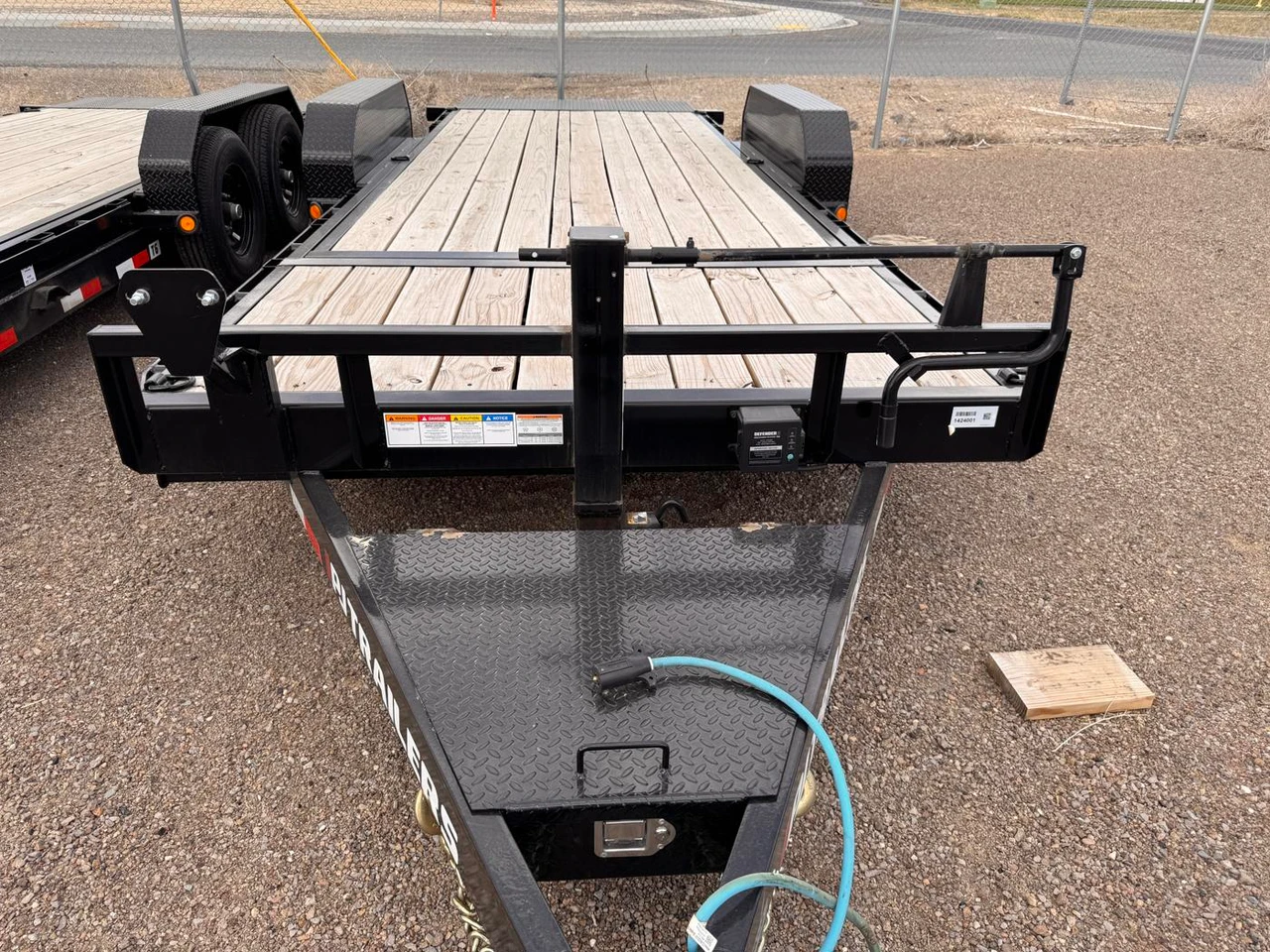 P.J. Trailers 2026 T6 83"X20' Equipment Tilt Trailer | Tandem Axle 14K, Torsion Axles, 4' Stationary, 16' Tilt, Locking Lid Over Tongue, Fork Holders