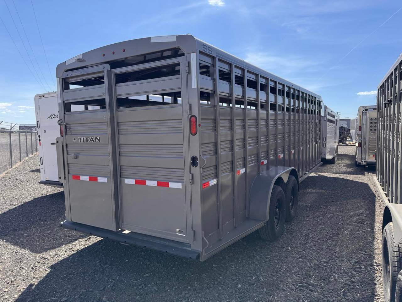 Titan 2026 Standard 6'8"X24' Stock Trailer | Tandem Axle 7k Tack Storage, Rear Escape Door