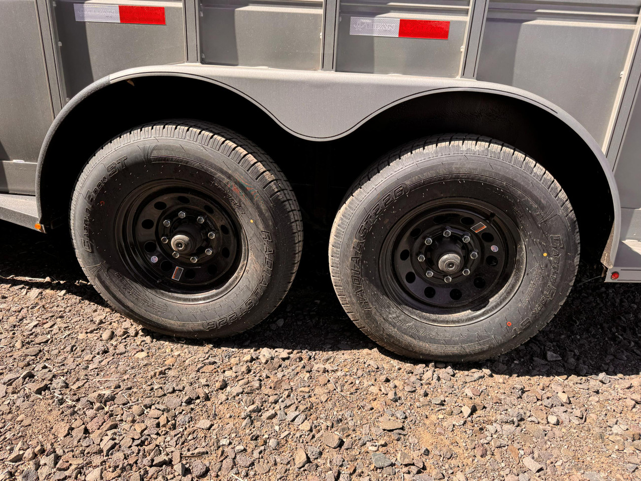 Titan 2026 Standard 6'8"X24' Stock Trailer | Tandem Axle 7k Track Storage, 54" Rear Escape Door
