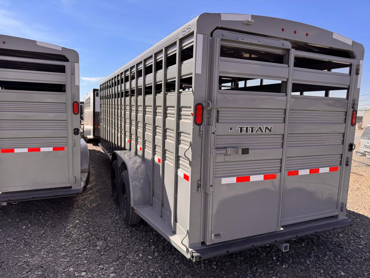 Titan 2026 Standard 6'8"X24' Stock Trailer | Tandem Axle 7k Tack Storage, 54" Rear Escape Door