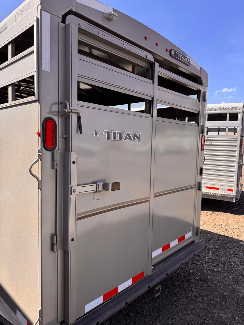 Titan 2026 Classic 6'8"X24' Stock Combo Trailer | Tandem Axle 7k Tack Room, Rear Reciver Hitch 54" Escape Door