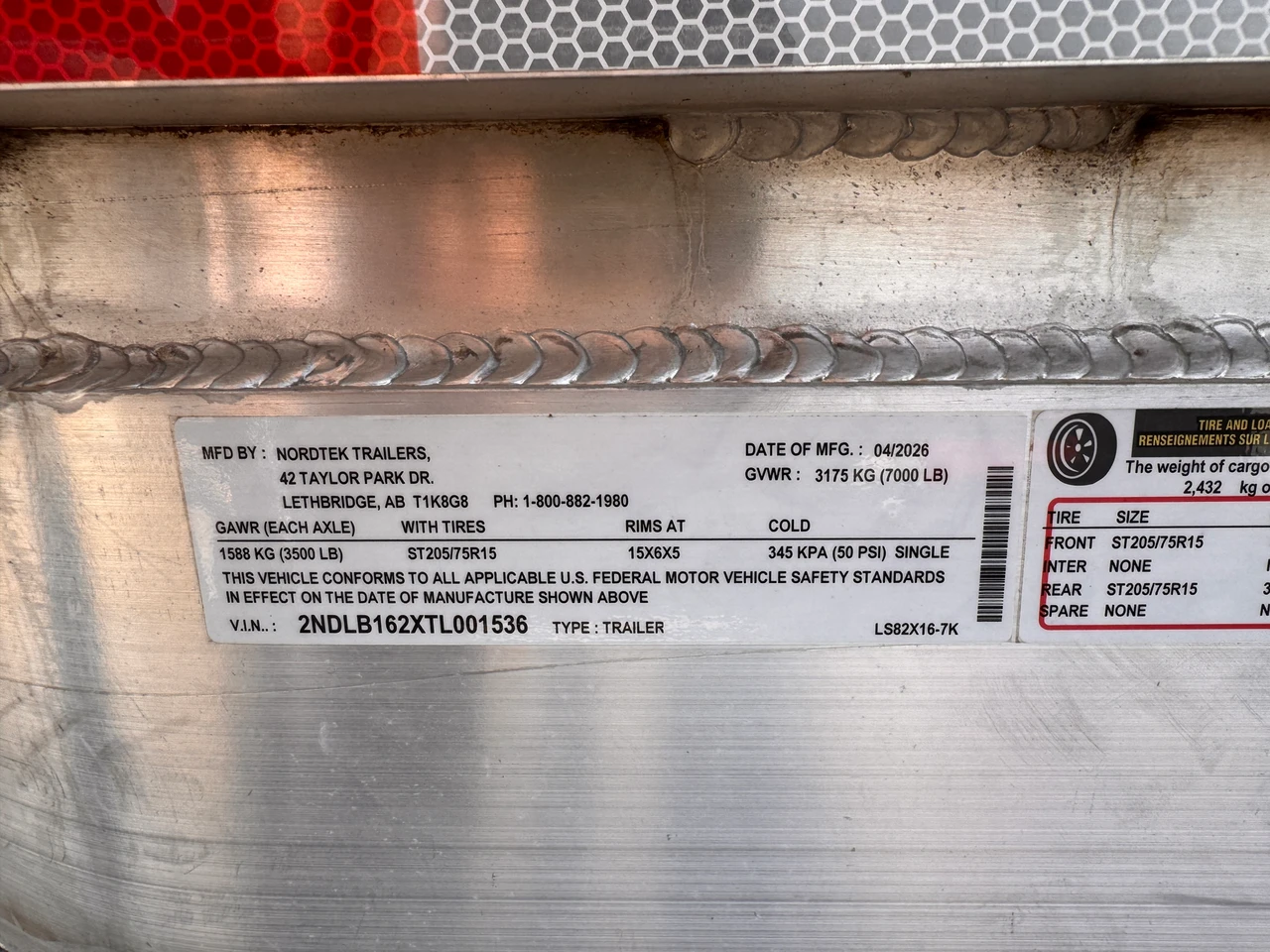 Nordtek Trailers 2026 82"X16' Utility Trailer | Tandem Axle 7K, Brakes On Both Axles, ATV Side Load, Bi-Fold Rear Ramp Gate