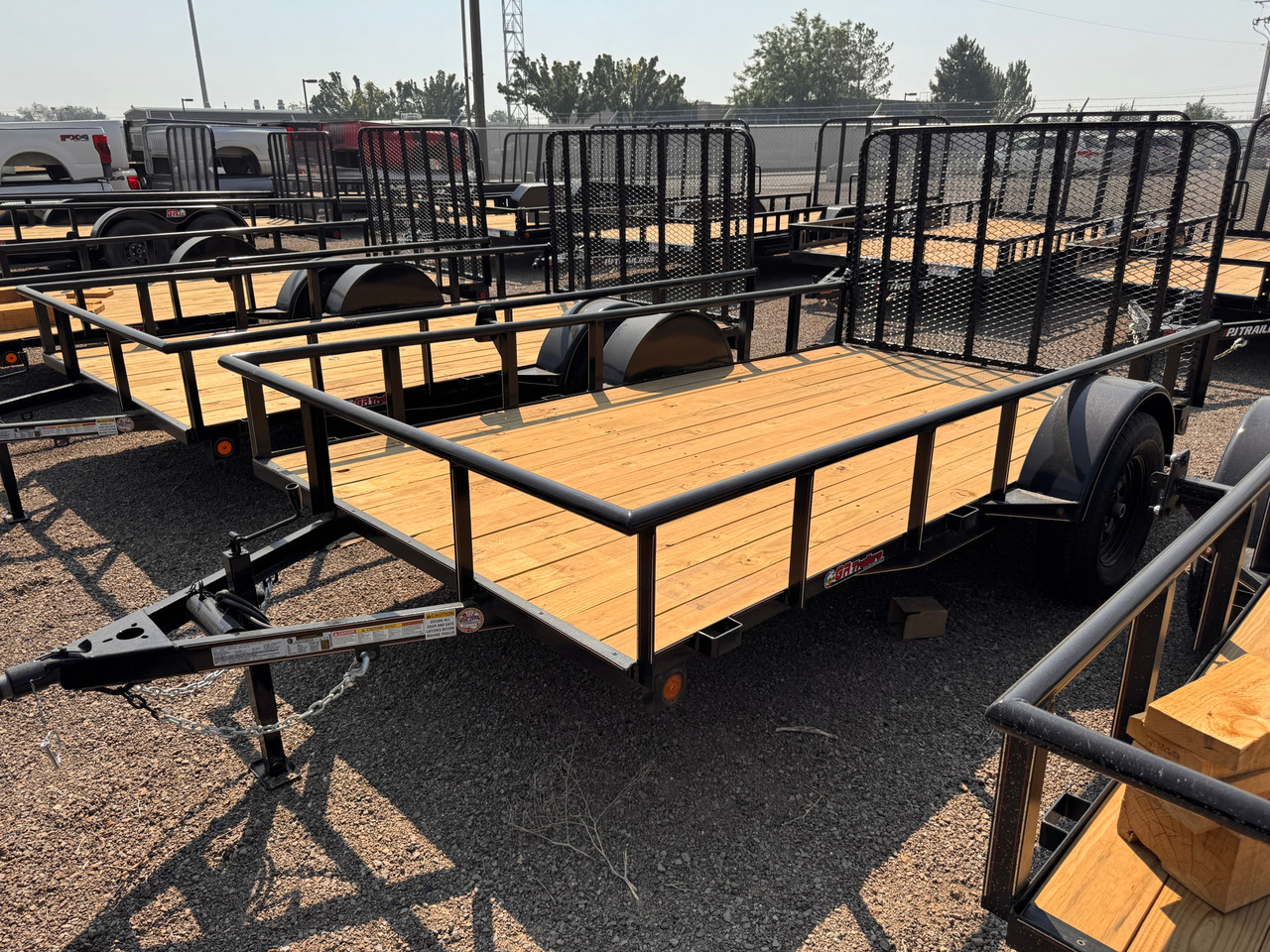 GR Trailers 2026 77"X12' Utility Trailer | Single Axle Axle 2.99K, Pipetop Rail, Spring Assisted Rear Rampgate