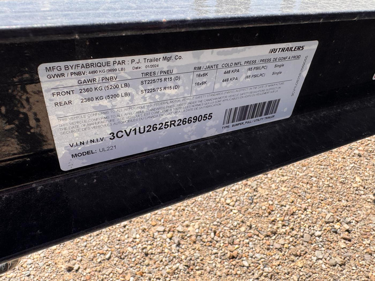 P.J. Trailers 2024 83"X22' Utility Trailer | Tandem Axle Axle