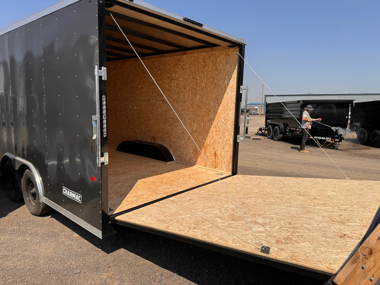 Charmac Trailers 2027 ATLAS 100"X20' V-Nose Cargo Trailer | Tandem Axle 9.99K, 7' Tall, Md Floor Ties, Spring