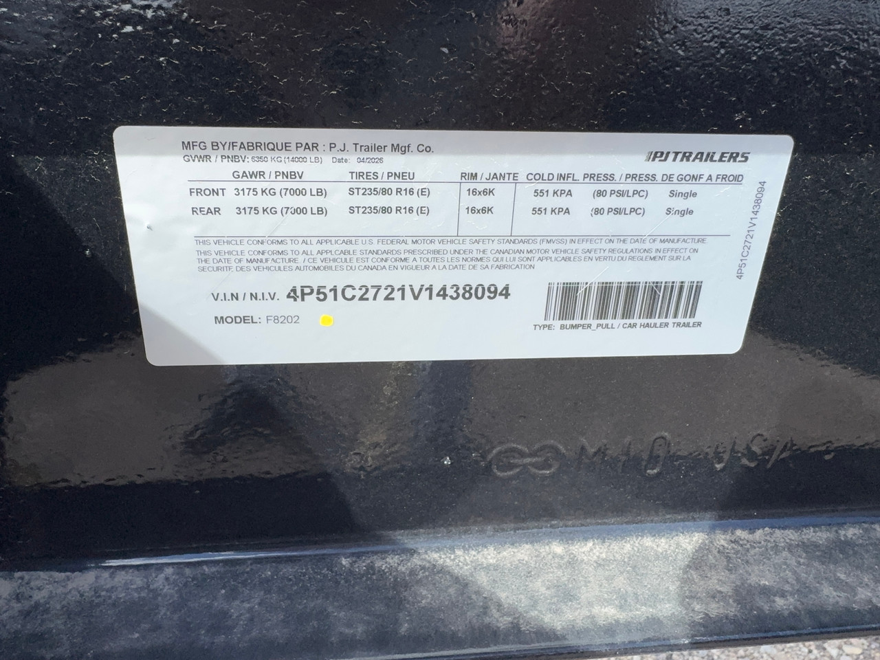 P.J. Trailers 2027 F8 20' Deckover Flatbed Trailer | Tandem Axle 14K, Extended Tongue, Open Storage Tray, Slide In Ramps, Straight Deck
