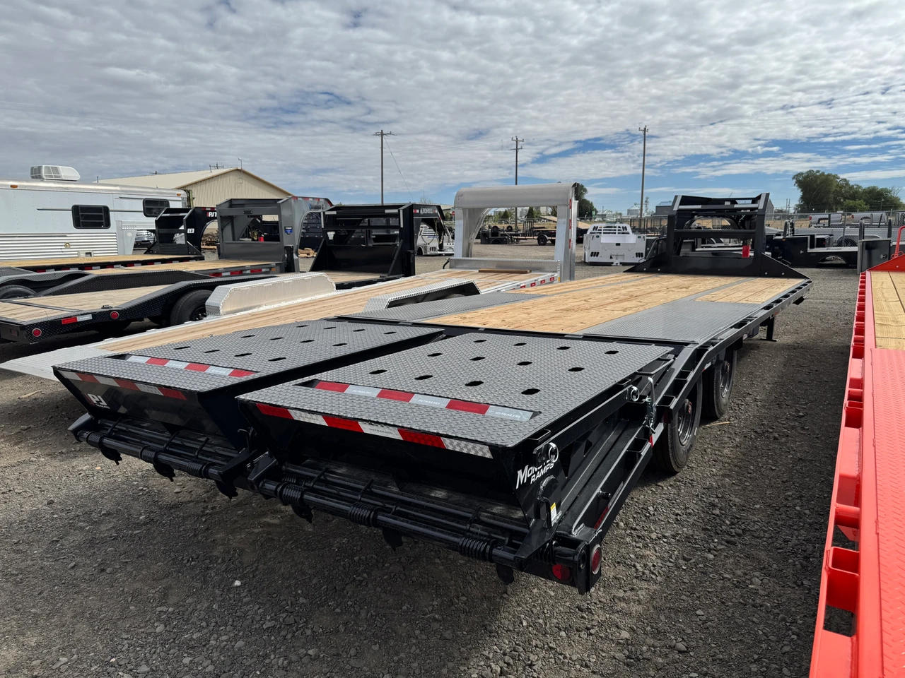 P.J. Trailers 2027 LS 102"X26' Low Profile Flatbed Trailer | Tandem Axle 25K, Dovetail, Monster Ramps, Box Storage, Spare Tire Mount, Dual Jacks