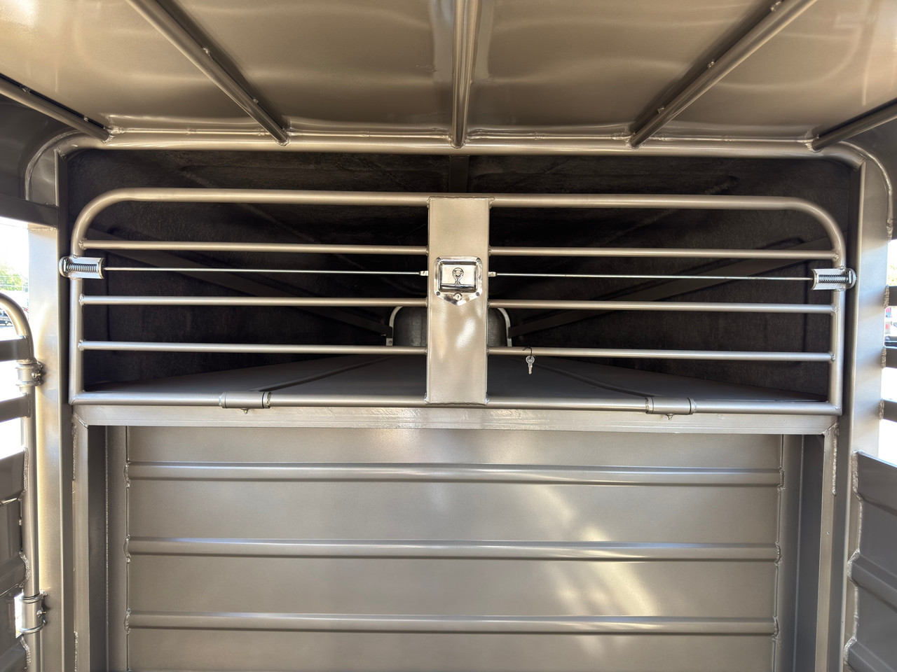 GR Trailers 2027 80"X24' Stock Trailer | Tandem Axle 14K, SMOOTH RUBBER FLOOR, ESCAPE 48", BUTTERY FLY GATE, 2 CENTER GATES (ONE SLIDE)