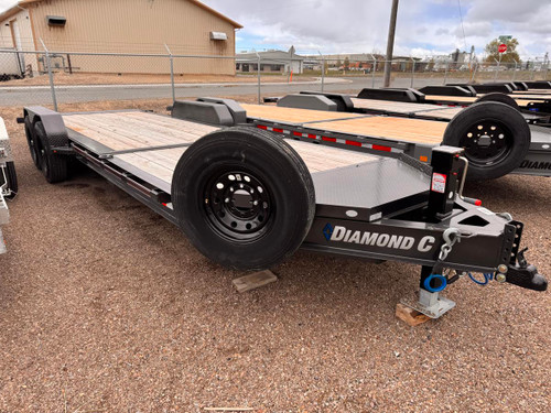 Diamond C 2025 HDT207 82"X22' Equipment Tilt | Tandem Axle 7k 6' Stationary, 14 Guage Fender, Fork Holder