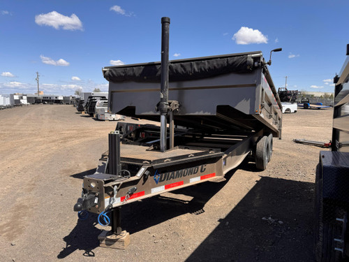Diamond C 2026 DOD208 8'X16' Telescopic Dump | Tandem Axle 8k 22" Fold Down Sides, Hydraulic Jack, Solar Recharger