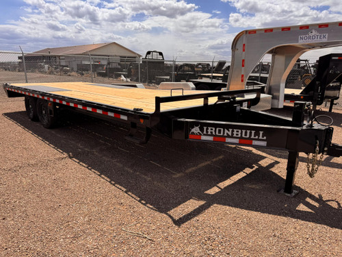 Iron Bull 2026 FDP 22' Deckover Trailer | Tandem Axle 7k 10" I-Beam Frame, Slide In Ramps